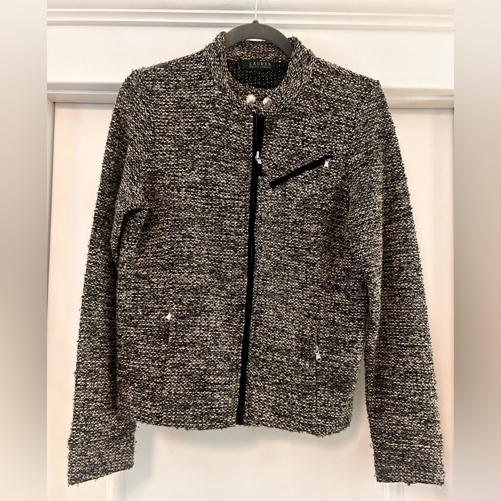 Ralph Lauren Black and White Tweed Blazer